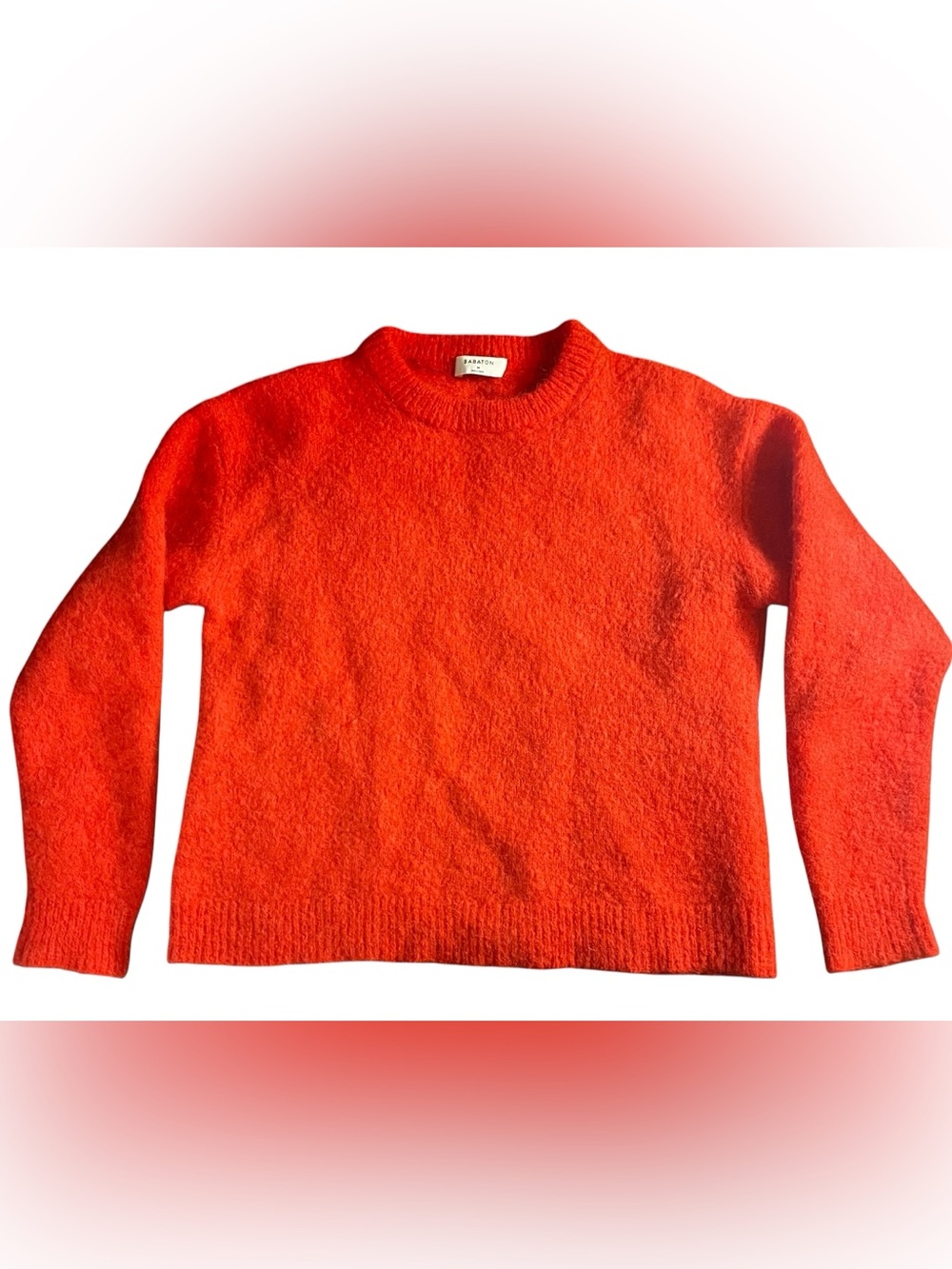Babaton Aritzia Orange-Red Crewneck Sweater mohair alpaca blend!  Gorgeous